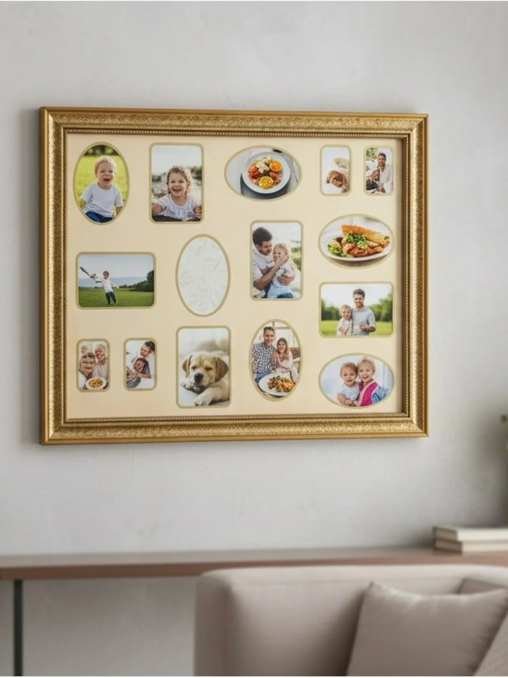 Gold Collage Frame Wall Album Gallery Wall Picture Photo Frame Holds 15 Photos